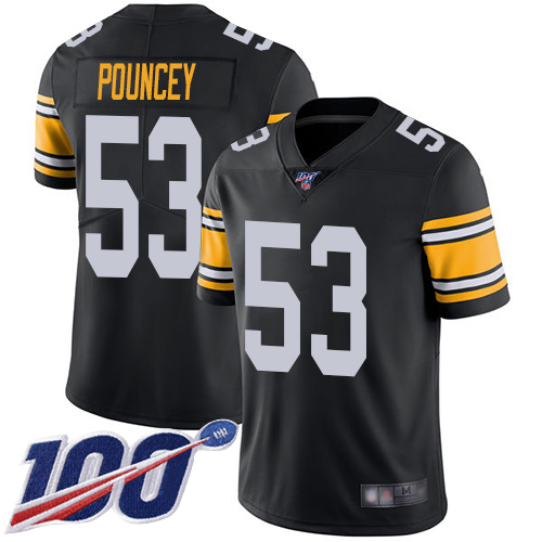 Men Pittsburgh Steelers Football 53 Limited Black Maurkice Pouncey Alternate 100th Season Vapor Untouchable Nike NFL Jersey